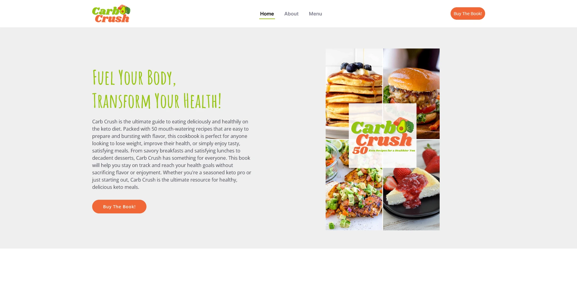 Carb Crush landing page